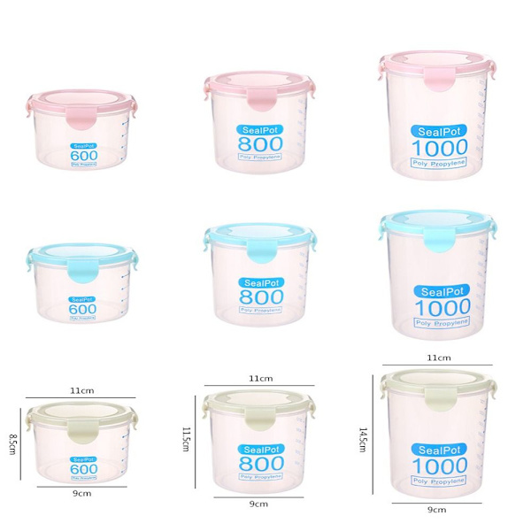 2 Stk Fødevarekonservering Beholder Korn Korn Krukke PINK 800ML Pink 800ML