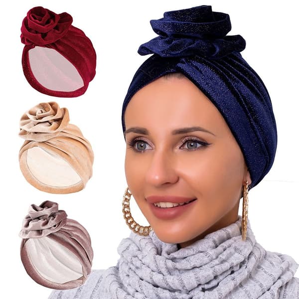 Blomster pandebånd Hat Head Wrap MØRKEBLÅ dark blue