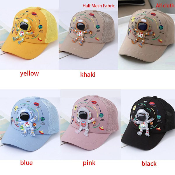 Baby Baseball Cap Børn Peaked Hatte SORT HALV MESH STOF black Half Mesh Fabric-Half Mesh Fabric