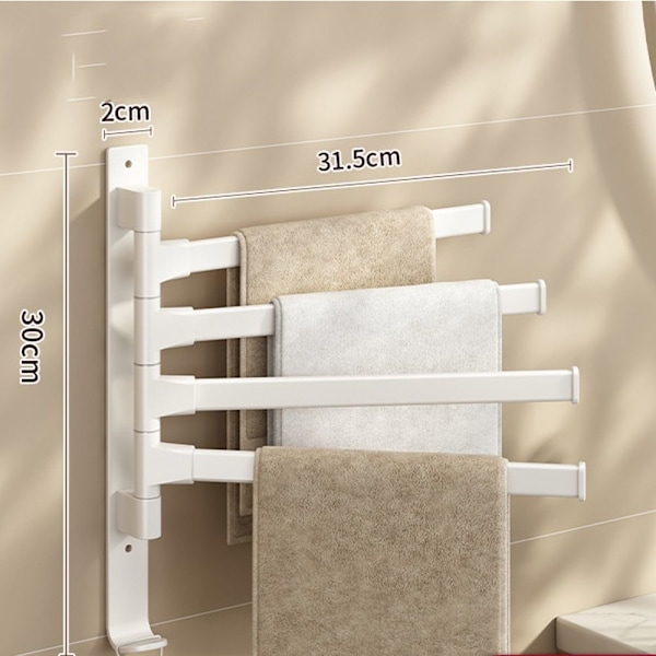 Pyörivä pyyheteline white 4 rods-4 rods