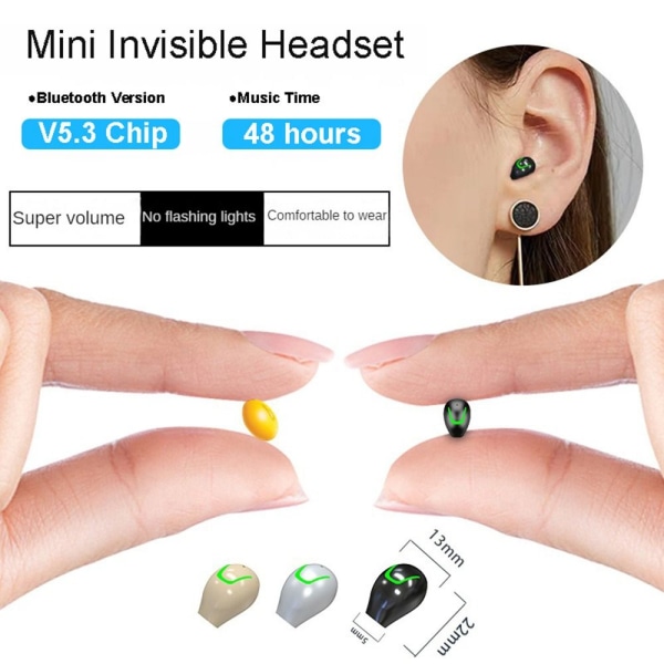 Single Mini Invisible Earphone In-Ear Earphones SVART SINGEL black Single ear-Single ear