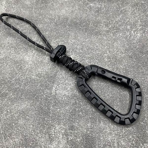 Fastgør quickdraw sjækle karabinhage Clip SORT REFLECTIVE Black Reflective-Reflective