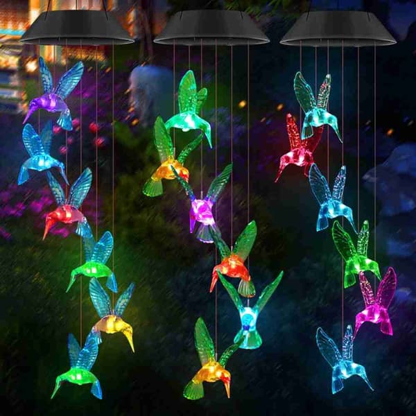Solcellsdriven Vindspel med LED-belysning STYLE 1