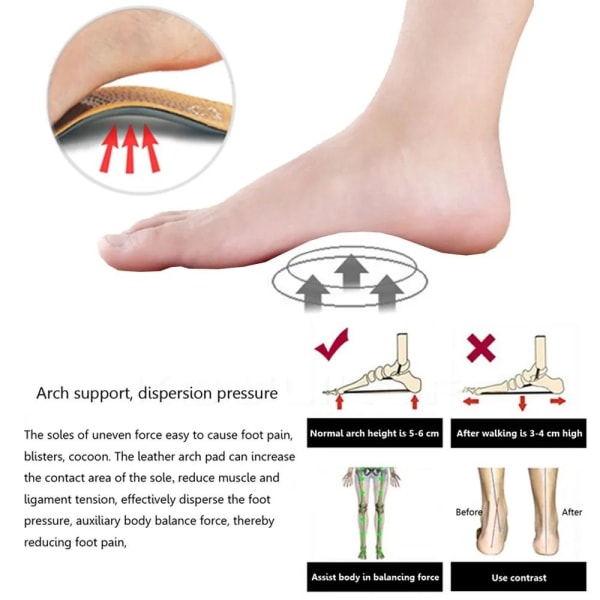 Arch Ortopedisk Innersula Massage Foot Pad 45/46 45/46