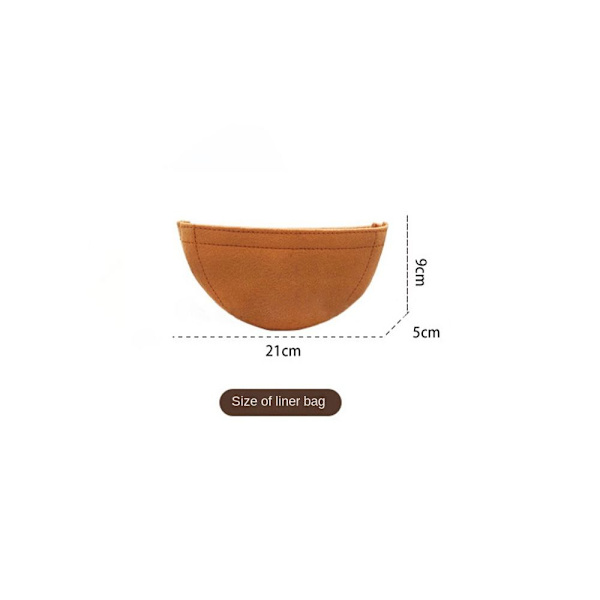 Filt Insert Flap Handväska Iiner KAFFE MED DRIFTSKLAPP KAFFE MED coffee with zipper