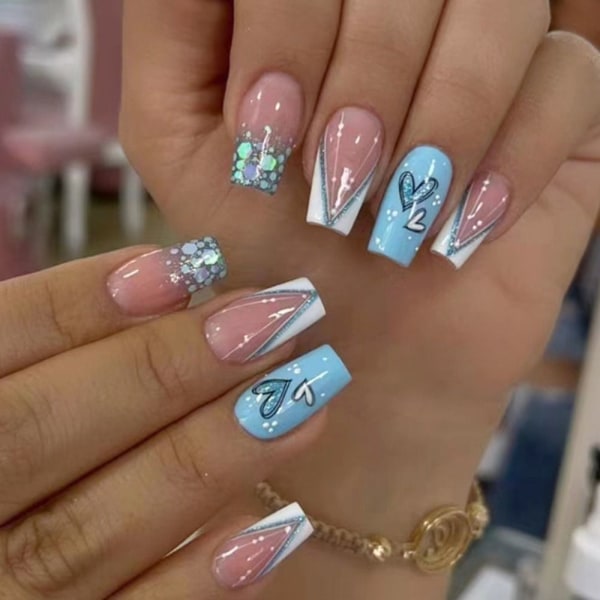 24stk False Nails Long Square W599 W599 W599