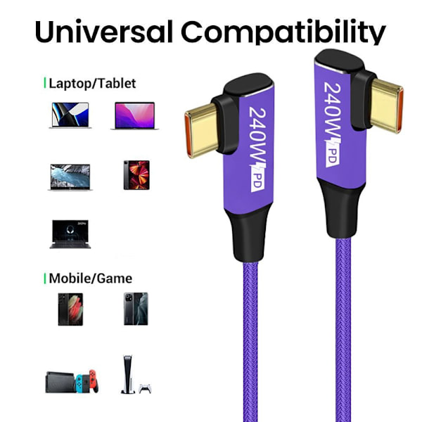 USB-C hurtigladekabel Type-C dataledning 1M 1m