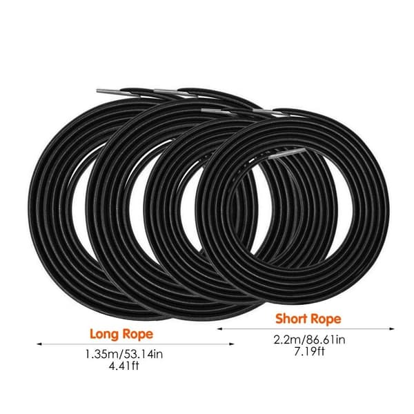 4 stk./sett Elastisk Snor Stol Lenestol SVART black