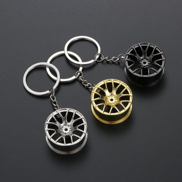 Wheel Tire Style Keychain Wheel Hub Nyckelring GRÅ Gray