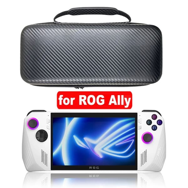 til Asus ROG Ally Hard Carrying Case Opbevaringspose KULFIBEROVERFLADE