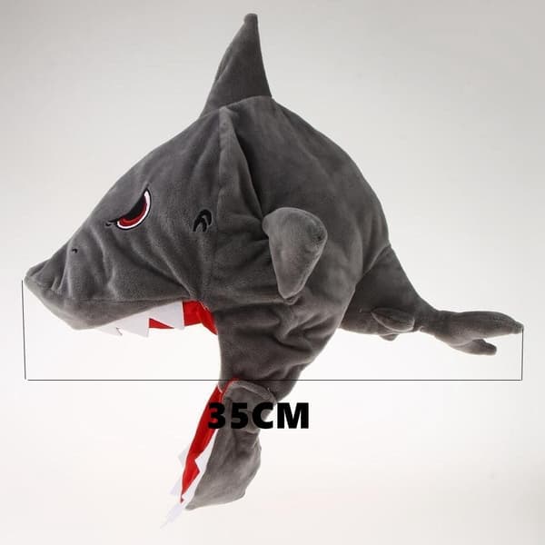 Shark Head Cover Shark Hat Plysj hodeplagg