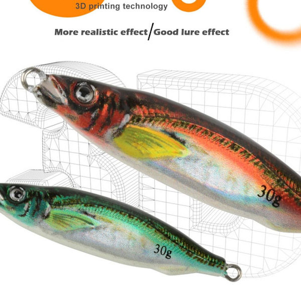 10g/20g metallsimulering fiskedrag 3D printed jiggbete 10G5 5 10g5