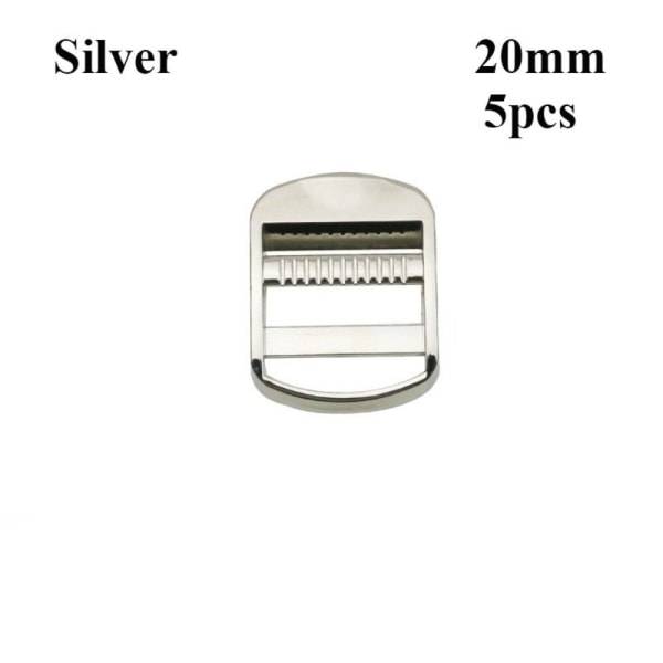 5st Metall Stege Lås Slider Justera Spännen SILVER 20MM Silver 20mm