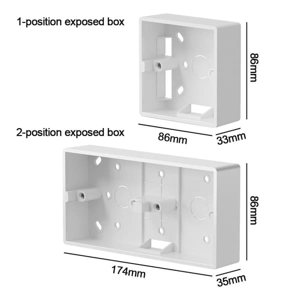Switch Socket Box Extern Monteringsbox VIT 174X86X35MM white 174x86x35mm