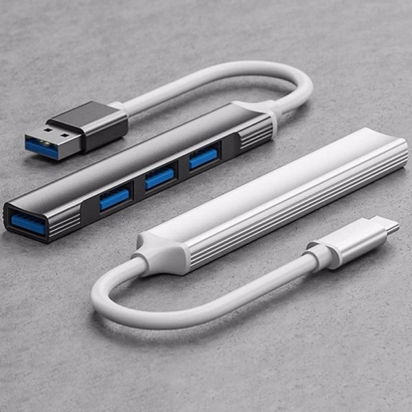 USB 3.0 Hub Type-C -jakaja TYYPPI-C VAALEANHARMAA TYYPPI-C VAALEANHARMAA Type-C Light Grey