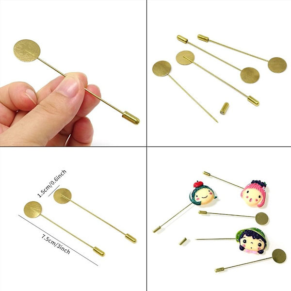 Badge Pin Tørklæde Pin Rund Bakke Broche gold