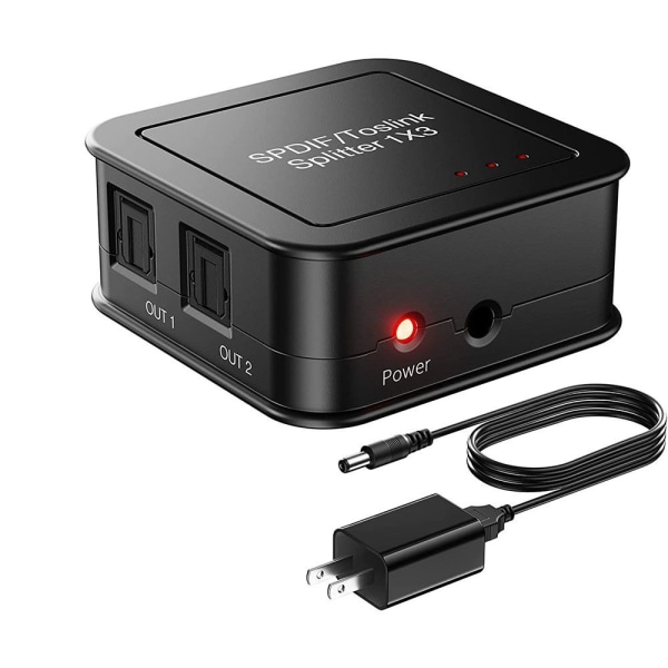 Digital optisk lydsplitter SPDIF Toslink optisk fiberutgang