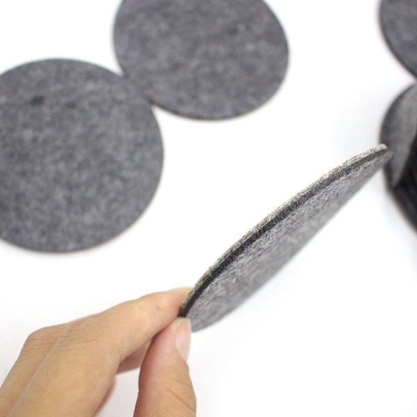 20 stk Runde Filtdrikkeunderlag Kopper Mugs Matter Varmeisolering Deep Gray