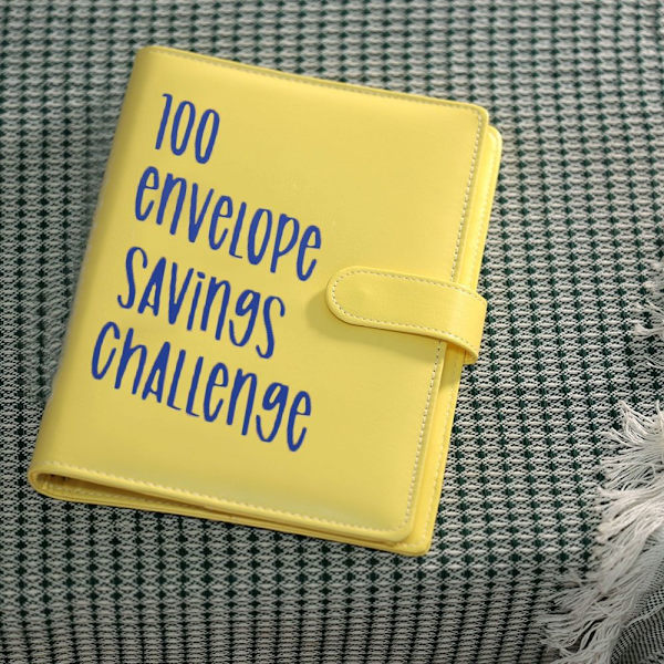 100 kirjekuoren haaste Binder Kirjekuoret Säästöhaasteet yellow