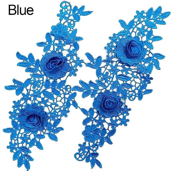 1 par broderilapper Sy på lapper BLÅ Blue