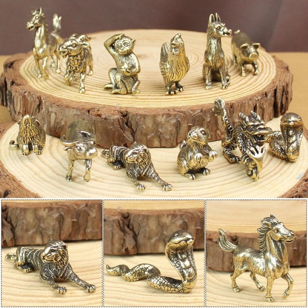 Okse Ornament Skulptur Kobber Miniatyrer Figurer TIGER TIGER Tiger
