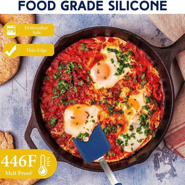 4 stk non-stick køkkenspatel madlavningsspatel sæt Gray&Blue&Black&Red