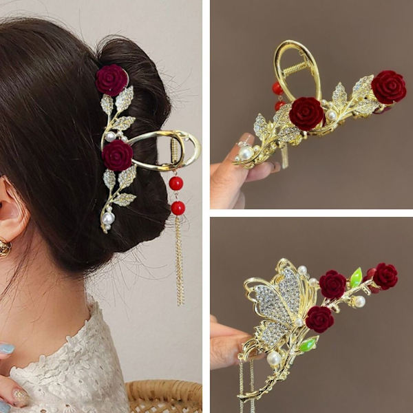Rose Grab Clip Naisten hiusneula A A A