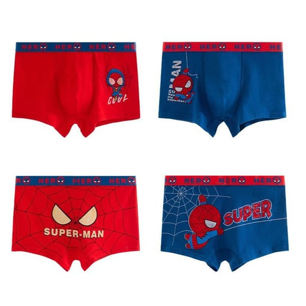 4 STK Spiderman barneunderbukser Marvel Anime underbukse M M