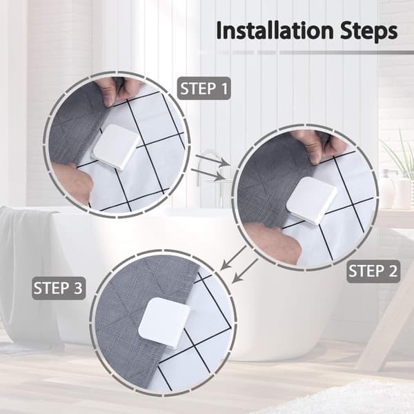 4 st Duschdraperiklämmor Draperifäste Draperihållare
