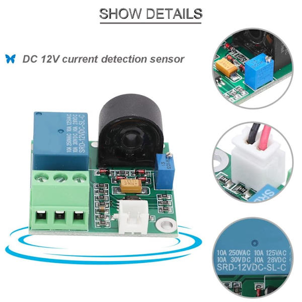 2st Strömdetektionssensor AC Strömsensormodul Relä