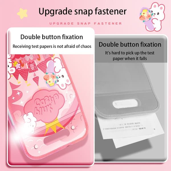 A4 Fil Mappe Test Papir Opbevaring Mappe PINK Pink