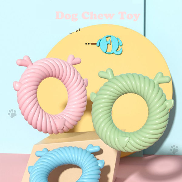 Hundtugg leksaker Rådjur Circle Shape Tandrengöring blå