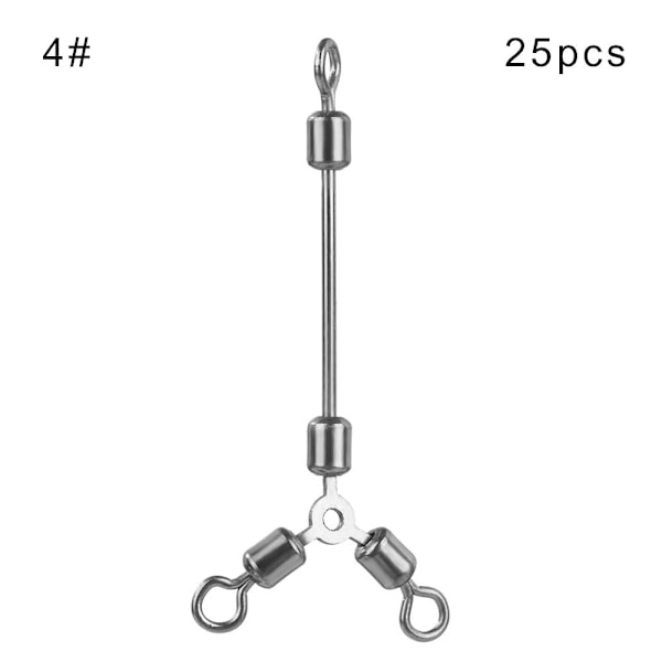 25 st T-formade fiskesvirvlar trevägs långlager 4# 4# 4#