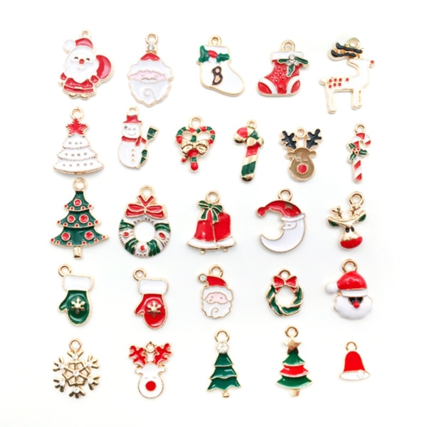 20-100 kpl Christmas Alloy Dripping Accessories Cartoon Resin 30pcs