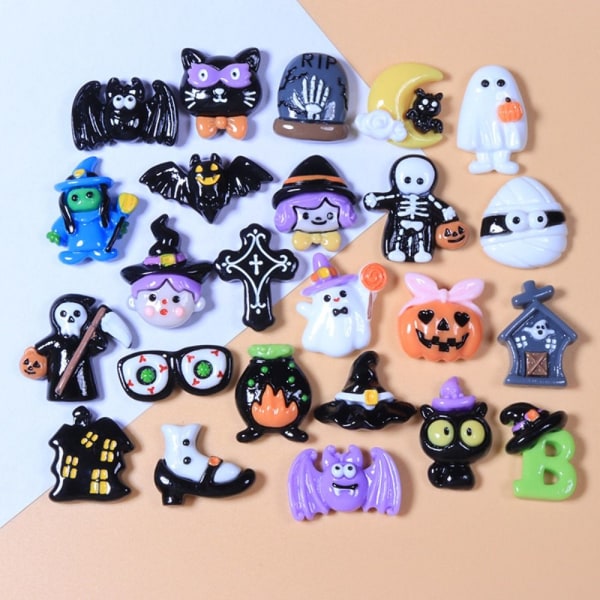 10 STK Halloween-kolleksjon flat rygg manikyr 9 9 9