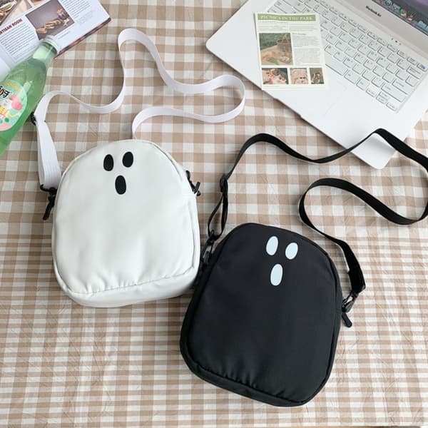 Skulder Messenger Bag Lærredstaske SORT 2 2 Black 2-2