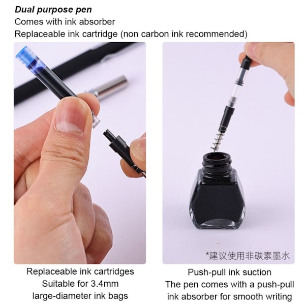 Fyldepen Blæk Pen MAT SORT Matte Black