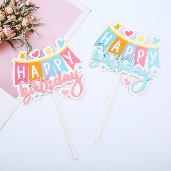 10st Cake Topper Tårtdekorationsflagga 07 07 07