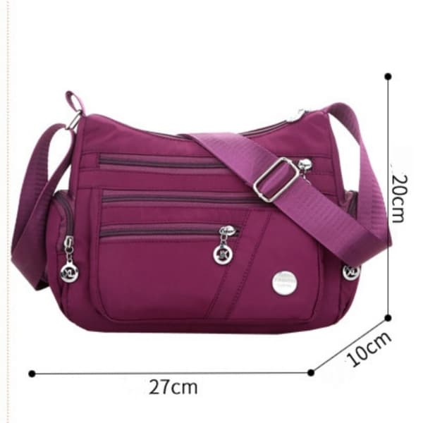 Kvinnor Multi Pocket Messenger Handväska Cross Body Väskor BRUN brown