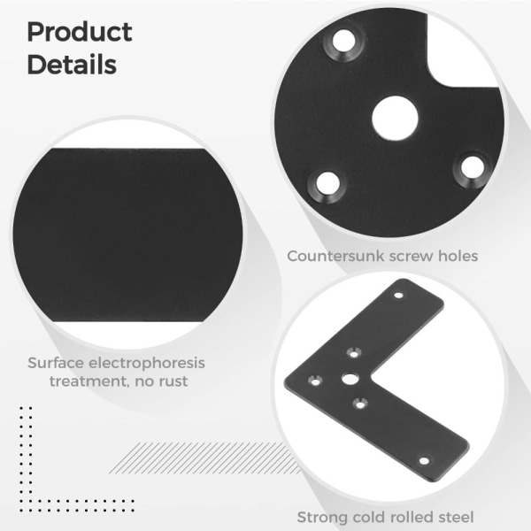 10stk Flat Hjørnesengel Vinkelstiverne Braketter Flat Reparasjon