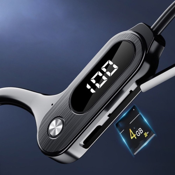 Bone Conduction Hodetelefoner Trådløse ørepropper SVART Black