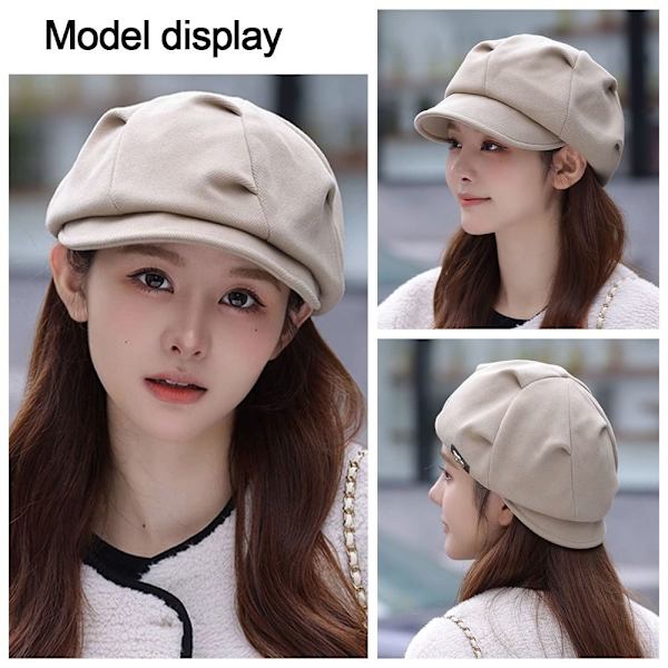 Retro Visir Hat Octagonal Beret KAFFE coffee