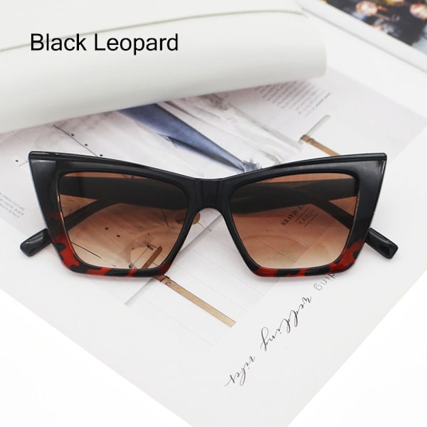 Cat Eye Solbriller Firkantede Solbriller SORT LEOPARD SORT Black Leopard