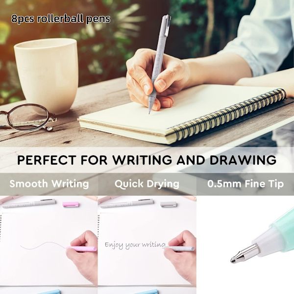 8 stk Cute Pens Novelty Pens Novelty Cute Ink Pens