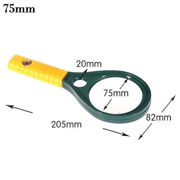 Håndholdt Lupe 3/6X Forstørrelsesglass 75MM 75mm