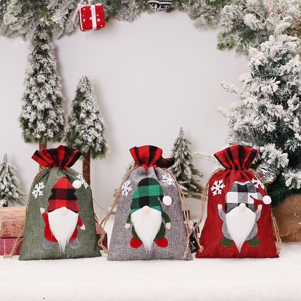 Presentpåse med dragsko Julklappspåse GRÖN Green