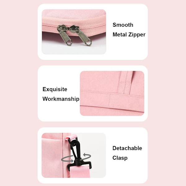 13 15 tommers bærbar skulderveske Notebook Sleeve Veske ROSA 15.6 Pink 15.6 inch