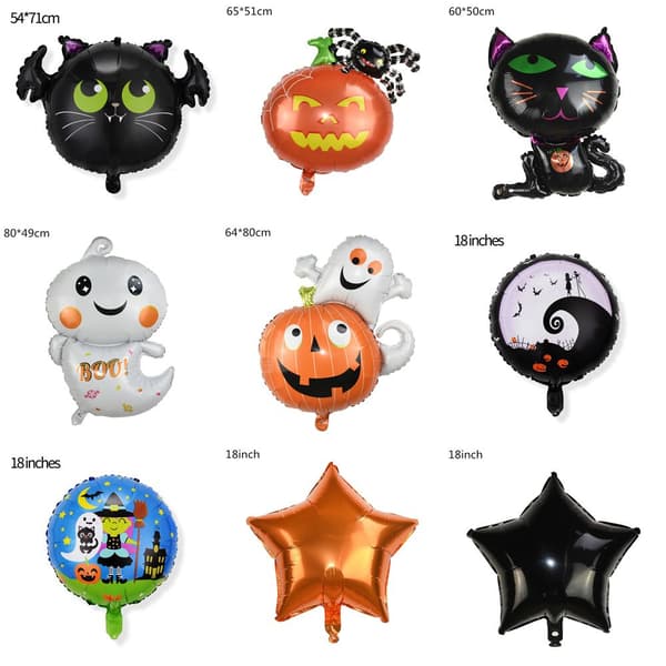 5kpl/ set Halloween Decoration Balloon Bat Spider Pumpkin