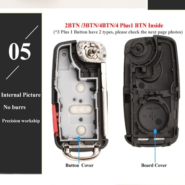 Fjärrnyckelskal Case 4 PLUS 1 KNAPPAR 4 PLUS 1 4 Plus 1 Buttons