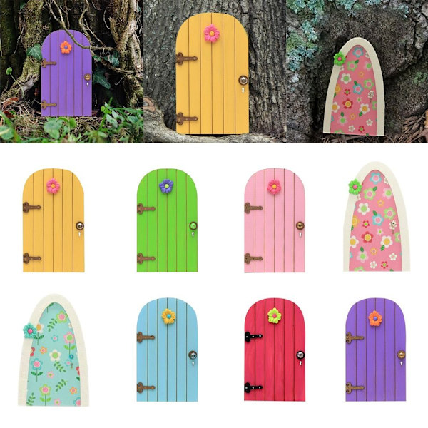 Fairy Gnome Door Figuurit Tonttuoven taidepatsaat 2 2 2